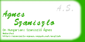 agnes szaniszlo business card