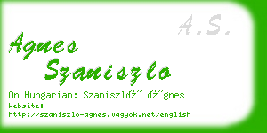 agnes szaniszlo business card